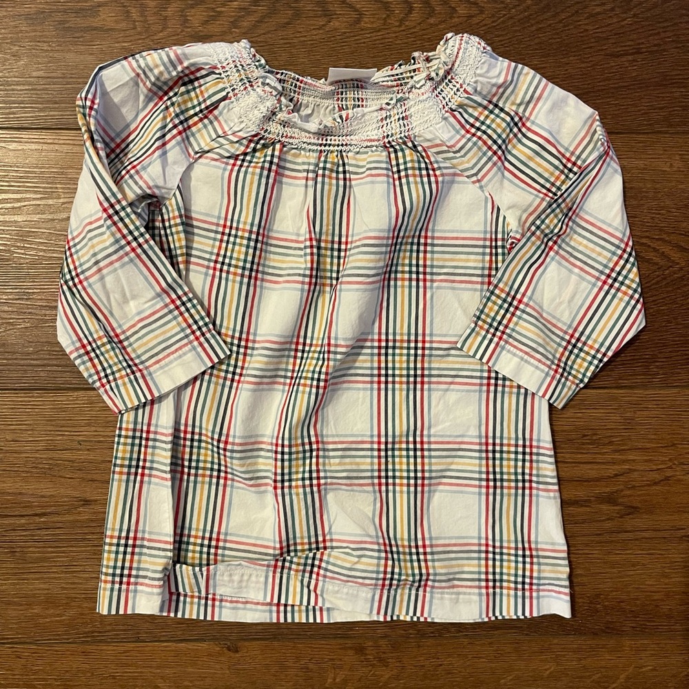 Hanna Andersson Sunny Plaid Multicolor Popover Top